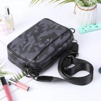 Bolso Cruzado de Hombro para Hombres Cuero PU Diseño a Cuadros Bolso Messenger de Negocios Casual - details 3