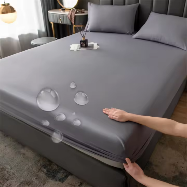 Funda de colchón impermeable WOSTAR para cama doble queen y king con elástico protector de hoja 90/120/140/150/180/200cm material 100% Polipropileno fabricado en China - 1