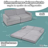 Sofás Plegables para Niños Sillón Colchón Infantil Plegable, Beige - details 1