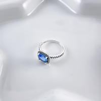 Anillo de concha de estrella de circón azul de Plata de Ley 925 para mujer, joyería de boda, anillos, regalos - details 3
