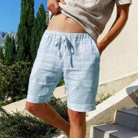 Nuevos pantalones cortos de lino y algodón para hombre, pantalones de playa para hombre, pantalones hawaianos transpirables de Color sólido de verano, ropa de calle Fiess S-3XL - details 5