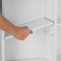 Estantería de Pared de Madera Laminada 21 Compartimentos, Ajustable en Altura y Extraíble, Elegante Mueble de Almacenamiento Resistente a la Superficie Blanco Mate - details 5