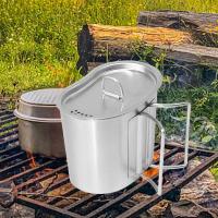 Camping Pot Stainless Steel with Lid Steaming Pot for Hiking Backpacking BBQ