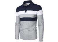 Polo de Golf para hombre, camiseta a rayas de manga larga con solapa, ropa deportiva transpirable, primavera y verano - details 11