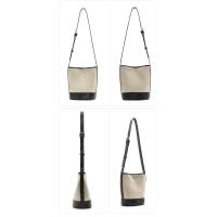 Bolso bandolera de mujer versátil casual bolso de mujer de alta gama de tela de algodón con bolso de cubo de cuero - details 9