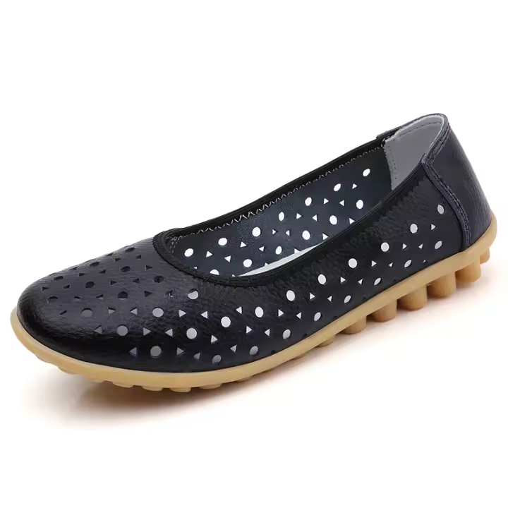 Zapatos planos de piel suaves e informales para mujer, cómodos, adecuados para caminar y conducir 6 - 1