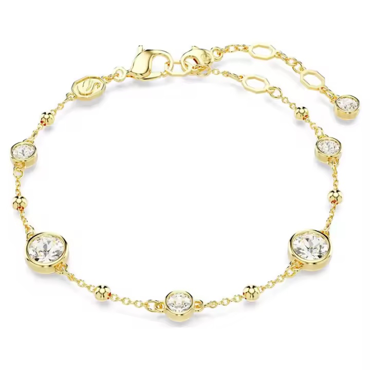 SWΑRΟVSΚΙ Pulsera Imber Corte redondo, blanco, chapado en oro - 1