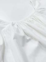 Parc Fee-vestidos informales holgados blancos para mujer, vestidos elegantes de manga larga o con cuello en U, vestido liso sencillo de talla grande para mujer 2025 - details 5