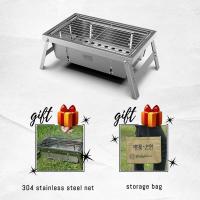 Estufa de leña de picnic de acero inoxidable para el hogar plegable portátil para acampar al aire libre, estufa de barbacoa desmontable - details 1