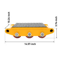 Carro de 9 rodillos giratorio para patines, maquinaria industrial de alta resistencia, 15T, para transportar objetos grandes y pesados y muebles diarios - details 8