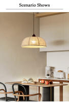 LEFANGXING Lámpara de Dinería de Tela Retro Estilo Wabi-sabi para Dormitorio, Tienda de Ropa, Sala de Estar Luz de Alumbramiento de Lino y Algodón Zen Crema - details 3