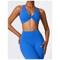 Sujetador deportivo push-up con tiras cruzadas para mujer, top corto para yoga, gimnasio, fiess, transpirable - details 6