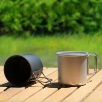 Taza de agua para acampar al aire libre, vajilla de aluminio plegable portátil para senderismo, Picnic y montañismo, 300ml - details 0