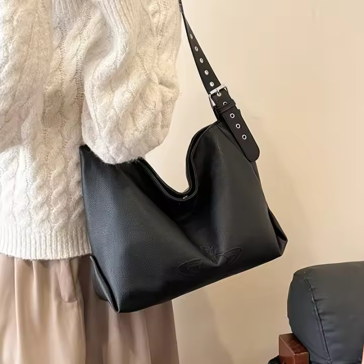2025 Otoño e Invierno nuevo bolso de hombro versátil Simple y de moda, bolso de mano de gran capacidad, tendencia de bolso de mujer de nave espacial - 1