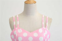 Vestido midi retro de fiesta con estampado de lunares, tirantes finos y cinturón para mujer - details 35