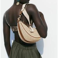 Bolso Crucero de Tejido Ligero Correa Ajustable Desmontable, Cierre de Cremallera, Lining de Goma y Poliéster, Marrón/Negro Bolso de Mano Casual para Mujeres en Primavera-Verano - details 1