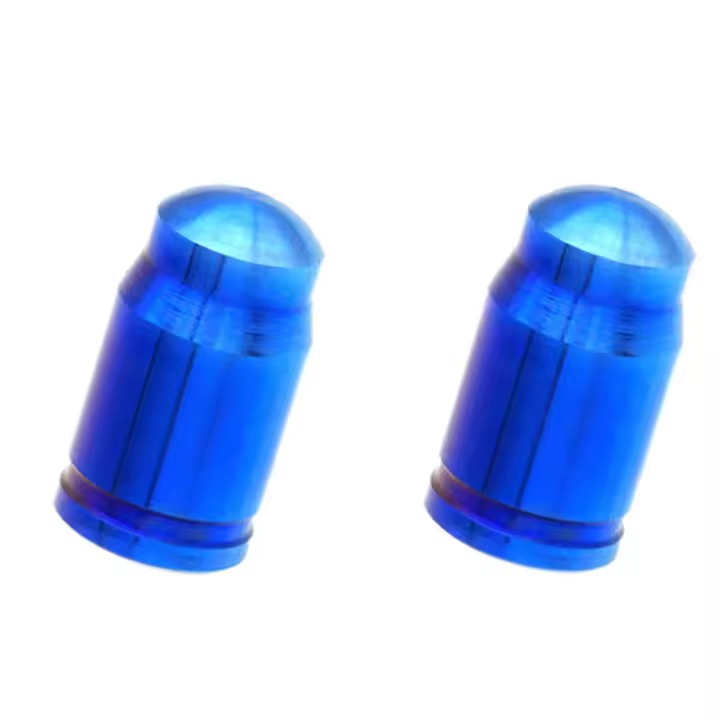 Tapa de válvula Schrader de titanio para bicicleta, 2 piezas, conversión de neumático, cubierta de polvo de Gas, adaptador de válvula azul - 1