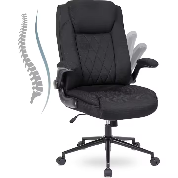 Escritorio con respaldo alto y regulable en altura, silla giratoria con reposacabezas cómoda. - 1