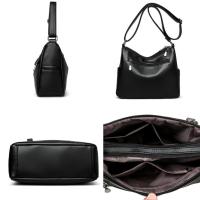 Bolso de mano de piel de vaca y cuero para mujer, bolso de gran capacidad, bolso de hombro con patrón impreso Retro, bolso cruzado femenino, nuevo - details 1