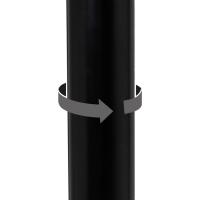 Taburete de Cocina Giratorio en 360 ° , Silla de Bar Regulable en Altura de 72 a 92 cm, con Respaldo de Polipiel, Estructura Metal Negra y Reposapiés, Negro - details 4