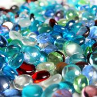 Piedras redondas de cristal para acuario, accesorios para manualidades, guijarros, canicas planas de colores mezclados, piedras de vidrio para pecera, 100g - details 7