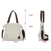 Bolso de mano informal europeo y americano para mujer, bandolera de hombro portátil de lona Simple, bolso cruzado de gran capacidad - details 22