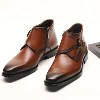 2025 botines con hebilla, zapatos de vestir de cuero para hombre, formales, de negocios, de diseñador, hechos a mano - details 5