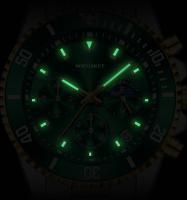 Reloj Nórdico para Hombre Función de Cuarzo Multifunción, Calendario, Fase Lunar, Resistente al Agua, Pulsera de Acero Inoxidable Elegancia para Oficina y Tiempo Libre - details 10