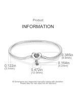 Pulsera de plata de ley 925 con forma de corazón y mariposa para mujer, brazalete de cadena de seguridad, compatible con abalorios originales, joyería - details 27