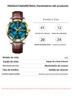 Reloj de hombre con correa suiza nueva, reloj luminoso con calendario doble - details 0