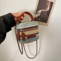 Bolso Cruzado de Tela Tirada a Rayas Chic Versátil para Uso Diario y Viajes - details 3