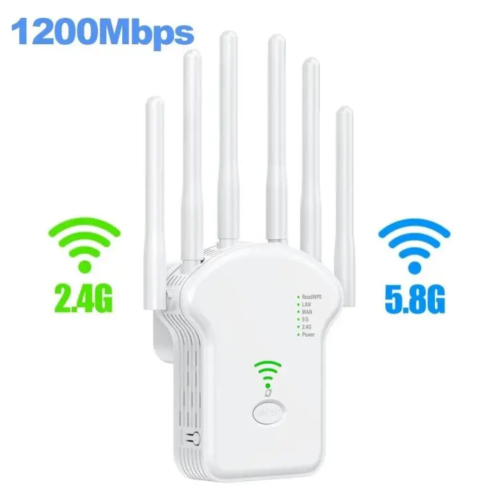 Amplificador WiFi de doble banda de 1200Mbps Alcance largo, señal potente para uso en oficina y hogar - 1