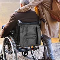 Bolsa de almacenamiento trasera para silla de ruedas con múltiples bolsillos, bolsa colgante portátil impermeable para silla de ruedas, resistente al desgaste con hebilla - details 3