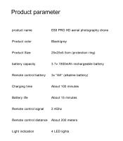 Dron plegable E88PRO fotografía aérea doble cámara quadcopter control remoto aviones E525 / E58 - details 20