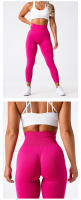 Mallas sin costuras para mujer, pantalones de Yoga de cintura alta, ropa de gimnasio, Leggings de licra, trajes de entrenamiento suaves, sólido, nuevo - details 8