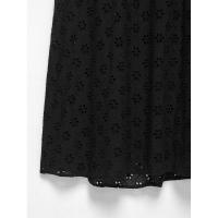 BUNO-vestido Midi a la moda con bordado negro y espalda descubierta con cremallera lateral, vestido Vintage sin mangas con cuello en V para mujer, vestidos elegantes para mujer - details 6