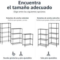 Unidad de Almacenamiento Estrecha de 5 Baldos con Estantes Ajustables en Altura y Patas - details 14
