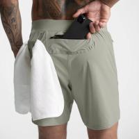 Pantalones Cortos de Gimnasio para Entrenamiento Casual de Fitness Secado Rápido, Una Capa, Color Sólido, con Cordón - details 7