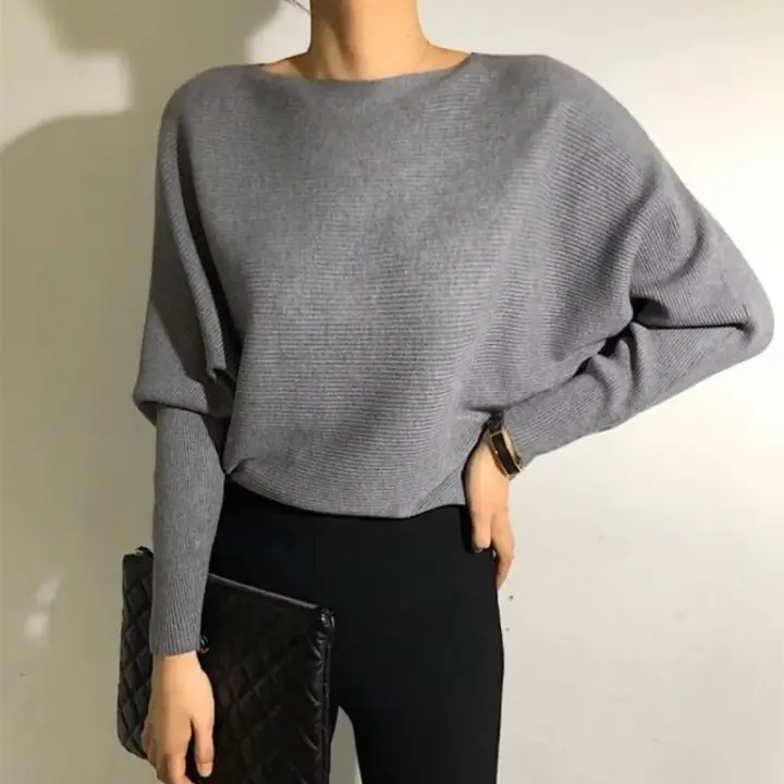 Par con manga de murciélago para mujer, clong de otoño invierno, suéter de punto multifuncional loo a ca - 1