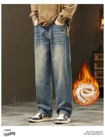 Jeans de Algodón Cálido y Grueso Pantalones Largos y Sueltos de Terciopelo Coreano - details 8