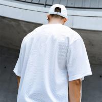 Camiseta holgada de media manga para hombre, ropa deportiva informal para gimnasio, culturismo, Fitness, malla de secado rápido, Verano - details 10