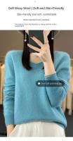 2024 100% Merino pura lana con cuello en V Otoño e Invierno suéter nuevo suéter de cachemira de las mujeres Casual de punto Top DMR201 - details 6