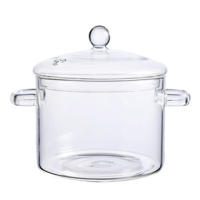 Cacerola de vidrio con cubierta más gruesa y pesada, olla de silicona de boro alto para Fideos, sopa, leche, comida para bebés - details 0