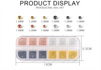 Diamantes de Imitación KADS para Arte de Uñas en 4 Colores 3D Bola de Acero Caviar Manicura DIY Herramienta de Diseño de Acero Inoxidable para Terapia de Uñas - details 2