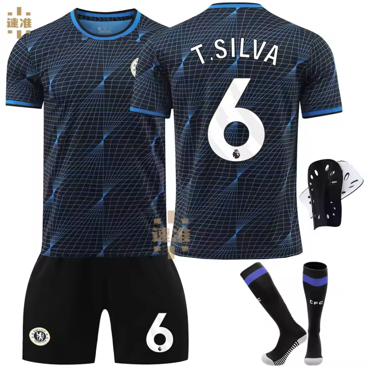 Uniforme de fútbol visitante de los niños 2425AC Milan No. 9 Giroud 10 Leo 11 Pulisic 19 Especial O No. Traje de 7 camisetas - 1