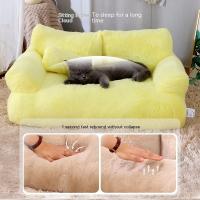 Sofá cama suave de felpa para gato, cama cálida para perros y gatos grandes, adecuado para perros pequeños y medianos, cómodo para dormir, suministros para mascotas, Invierno - details 8