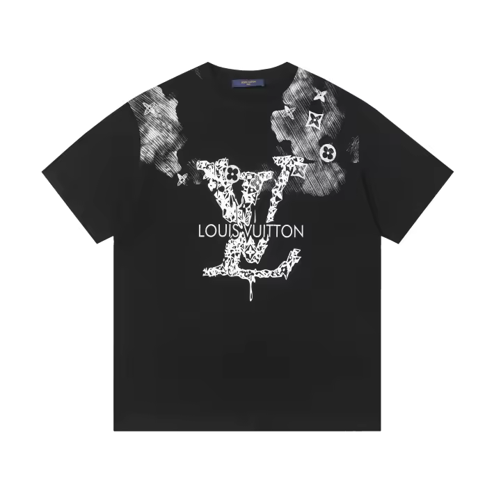 Camisetas Casuales de Verano para Hombres Algodón Puro, Cuello Redondo, Mangas Cortas, Nuevas Camisetas de Pareja con Estampados de Logotipo - 1