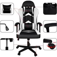 Reclinable con Cojín Lumbar y Cervical |   Respaldo Alto Acolchado |   Altura ajustable |   Ruedas Giratorias 360 °   y Reposabrazos |   Ideal Ordenador, Oficina, Videojuego o Escritorio - details 8