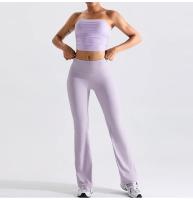 Pantalones de Yoga con Campana de Bollo Set Cintura Elástica Deportes Ajustados Pantalones de Gimnasio de Cintura Alta Estilo Slim Material de Nailon Temporada de Otoño/Invierno - details 17