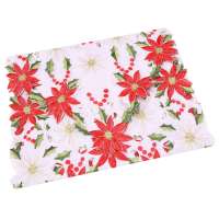 Camino de mesa bordado navideño, acebo de lujo, Poinsettia, decoraciones navideñas, 15x70 pulgadas - details 6